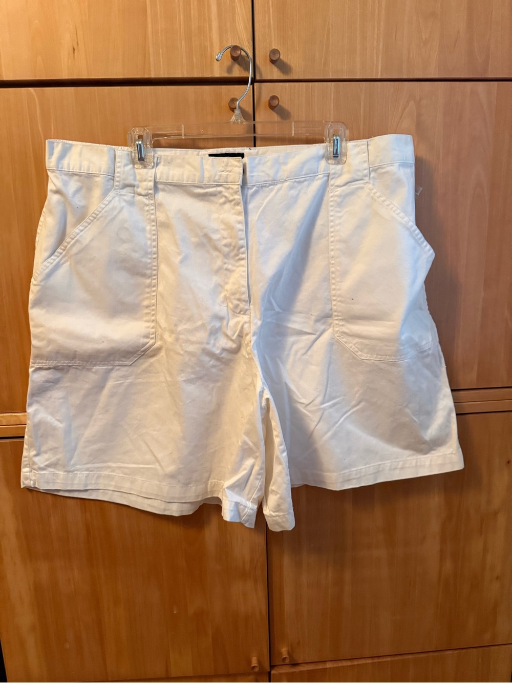 Style & Co. Cream Cotton Bermuda Shorts with Patch Pockets